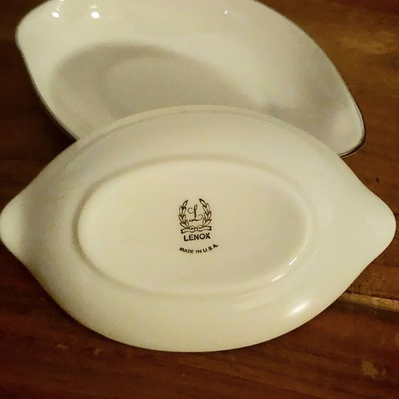 Lenox Olympia Platinum Oval Individual Ashtray 4" set of 2 vanity trinket dish - Picture 4 of 10